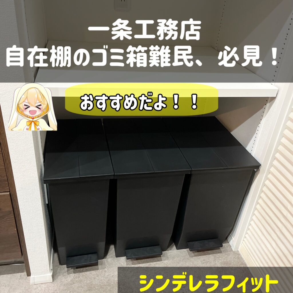 一条工務店の自在棚のゴミ箱【シンデレラフィット】①
