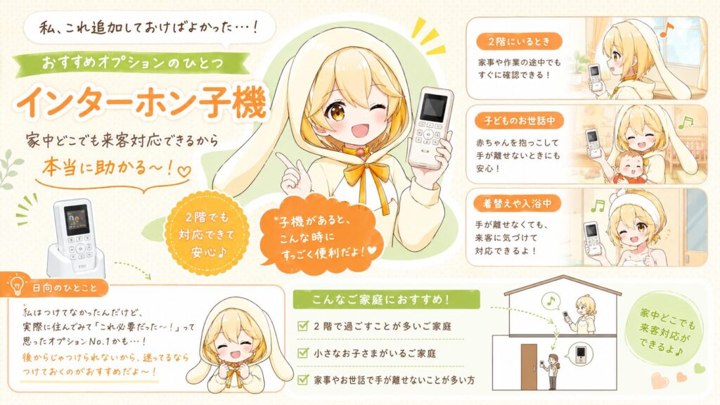 一条工務店のオプション（インターホン子機の追加）