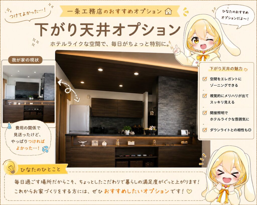 一条工務店のオプション（下がり天井）