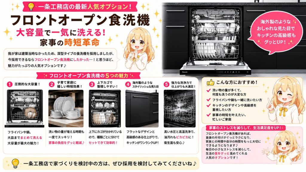 一条工務店のオプション（フロントオープン食洗機）