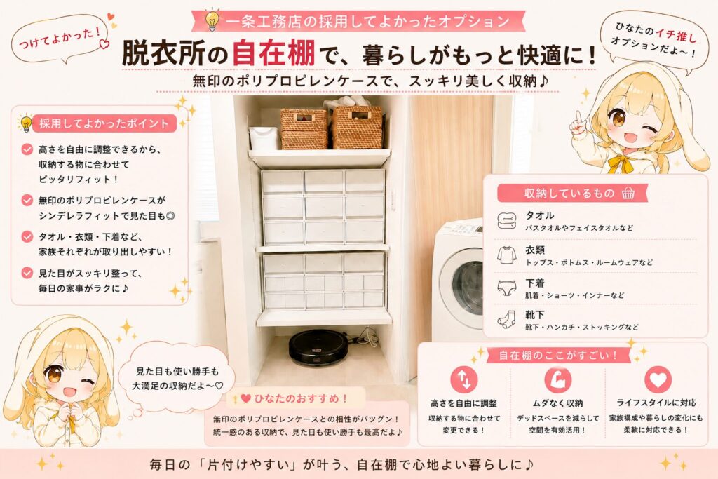 一条工務店のオプション（自在棚）