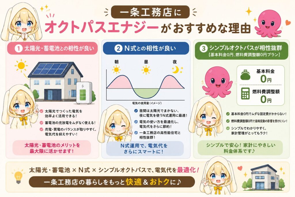 一条工務店にオクトパスエナジーがおすすめな理由