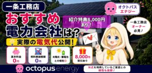 【一条工務店】おすすめ電力会社はどこ?オクトパスエナジーの実際の電気代を公開